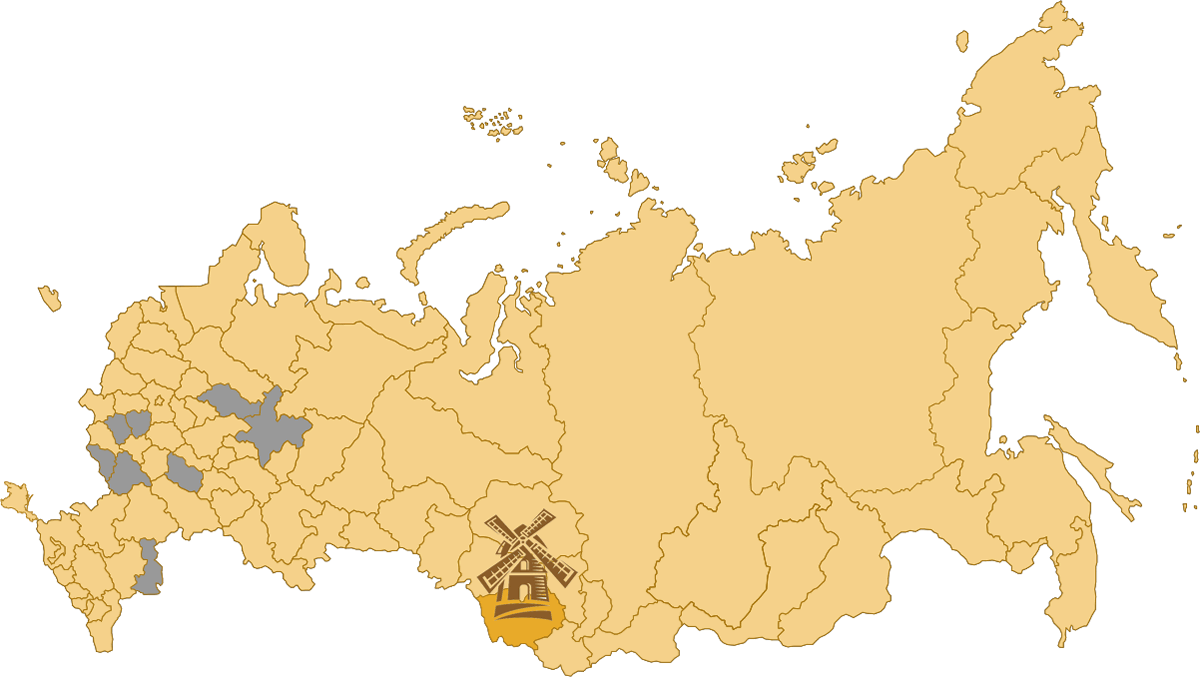 География продаж компании Роса по России